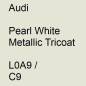 Preview: Audi, Pearl White Metallic Tricoat, L0A9 / C9.